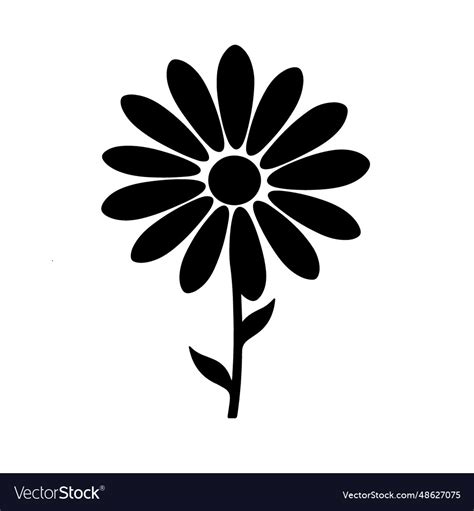 Daisy silhouette Royalty Free Vector Image - VectorStock