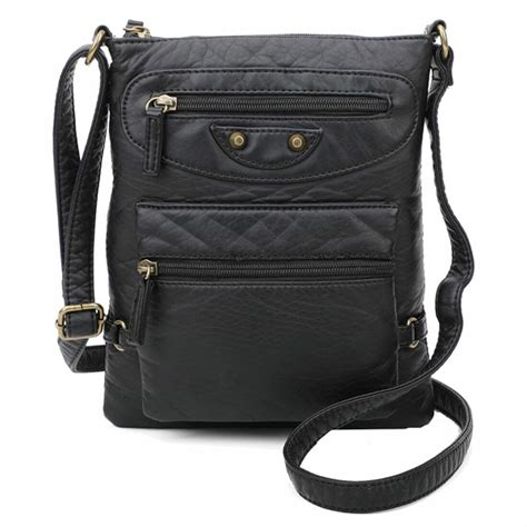 Black Vegan Leather Crossbody Bag | Leather crossbody, Leather, Bags