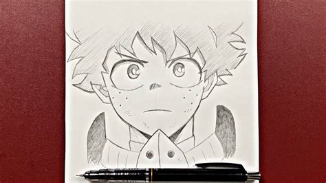 Anime drawing | how to draw Izuku Midoriya Easy steps - YouTube