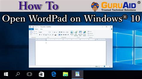 How to Open WordPad on Windows® 10 - GuruAid - YouTube