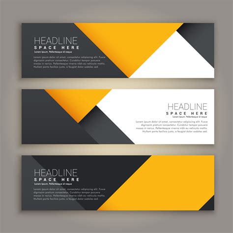 yellow and black minimal style set of web banners - Download Free Vector Art, Stock Graphics ...