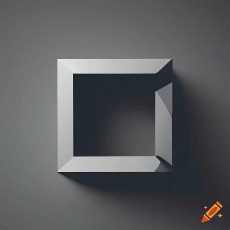 Minimalistic grey cube logo design on Craiyon
