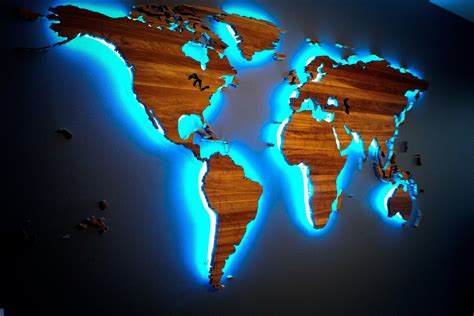 Wooden Map World Map Led Map Wall Map Wooden Map Led Wall Art | Images and Photos finder