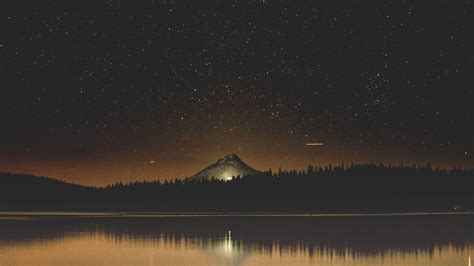 3840x2160 Resolution Starry Night Sky Near Lake 4K Wallpaper - Wallpapers Den