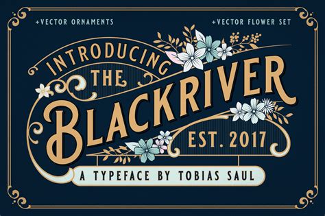 Blackriver + Ornaments | Vintage Fonts | Heritage Type Co.