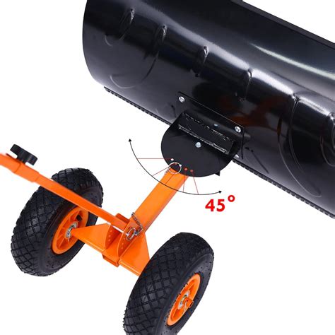 Snow Shovel with Wheels for Driveway Doorway, Ohuhu Heavy Duty Metal ...