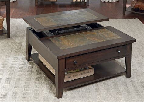 Hearthstone Dark Rustic Oak Lift Top Cocktail Table from Liberty (682-OT1011) | Coleman Furniture