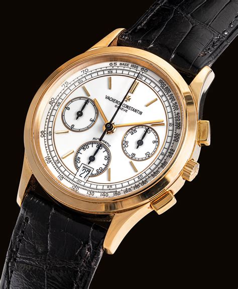 VACHERON CONSTANTIN. A FINE 18K GOLD AUTOMATIC CHRONOGRAPH WRISTWATCH WITH DATE , SIGNED ...