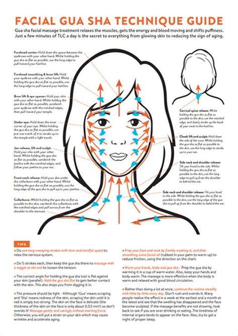 Gua Sha Technique Guide, PRINTABLE/ INSTANT DOWNLOAD, Essential Chart/ Poster for Facial Guasha ...