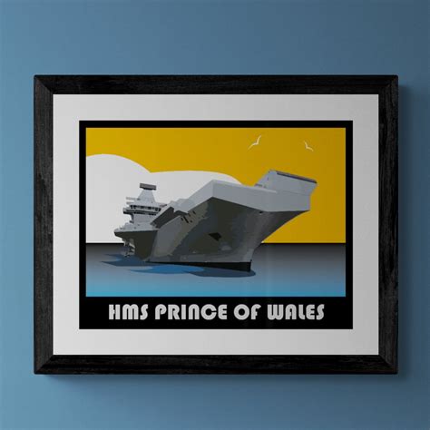 Queen Elizabeth Class Aircraft Carrier Retro Print – Gillian Jones Designs