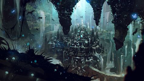 ArtStation - Atlantis concept arts, Illia Tsiushkevich | Concept art drawing, Cave city fantasy ...