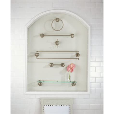 Moen Waterhill Brushed Nickel Glass Bathroom Shelf in the Bathroom ...