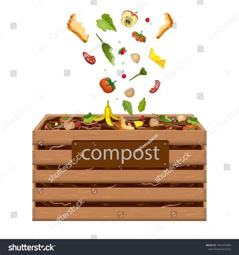 Wooden Compost Box Bin Food Waste Stock Vector (Royalty Free) 1901033980 | Shutterstock