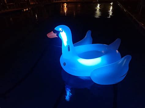 You Can Get A Light-Up Swan Pool Float To Make Nighttime Swimming A Lot Funner