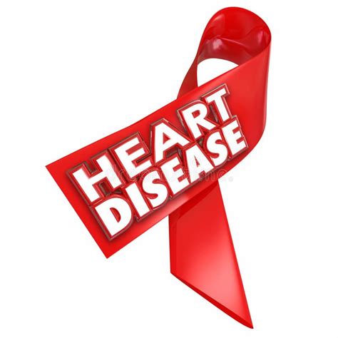 Heart Disease Awareness Ribbon Cure Coronary Condition Illness Stock Illustration - Illustration ...