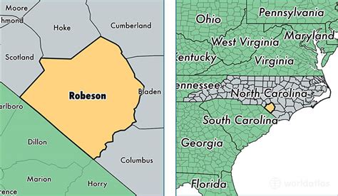 Robeson County Nc Map - Cities And Towns Map