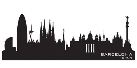 Barcelona Spain city skyline silhouette — Stock Vector © Yurkaimmortal ...