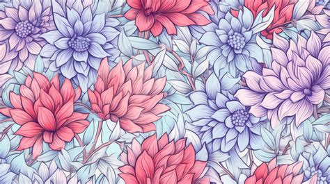 Premium AI Image | Seamless Color Pencil Style Line Art Flowers