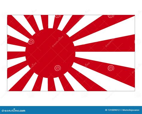 Flag of Imperial Japan stock vector. Illustration of white - 131009012