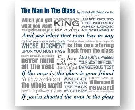 The Man in the Glass Poem by Peter Dale Wimbrow Sr 8x8 Instant Printable Download File Home ...