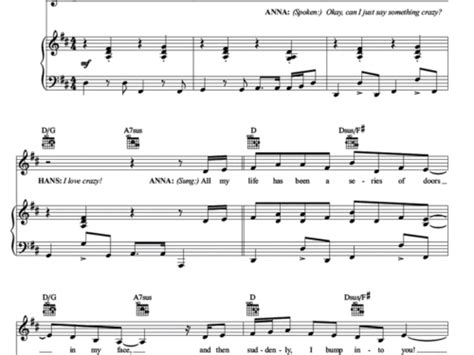 LOVE IS AN OPEN DOOR - Easy Sheet Music