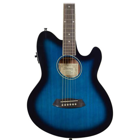 Ibanez TCY10ETBS Talman Double-Cutaway Acoustic-Electric Guitar - Transparent Blue Sunburst ...