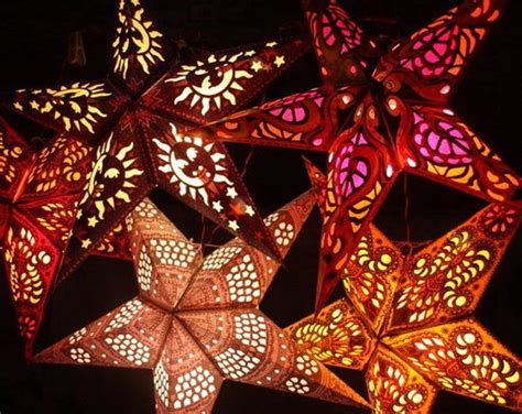 Star Paper Lanterns MULTI COLORS Holiday Decorations | Etsy UK | Paper ...