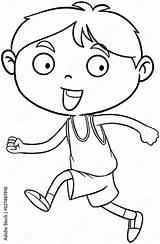Cartoon Student boy run coloring Stock Illustration  Adobe sketch template