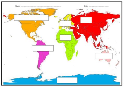 Label the Continents Worksheet | Teaching Resources