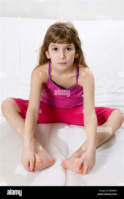 little cute girl doing yoga Stock Photo - Alamy