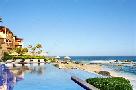 Infinity pool at a luxury resort in Mexico Stock Photo | Adobe Stock