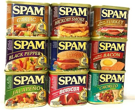 SPAM Bundle Of Nine Flavors: One 12 Ounce Can Each Of Bacon Black ...