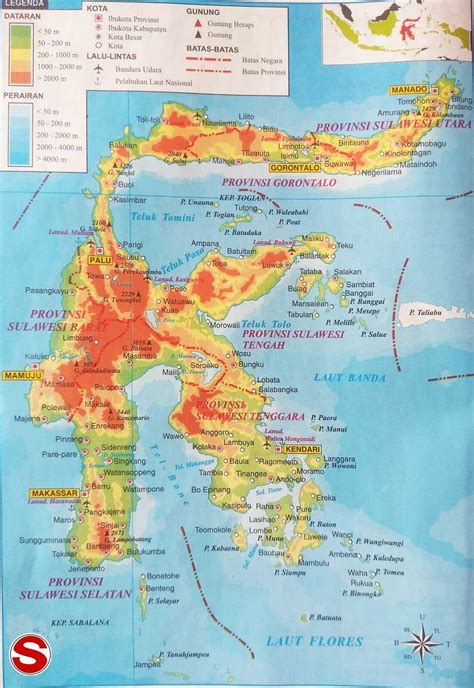 Peta Sulawesi Lengkap Dengan Keterangan Nama Provinsi Tata Ruang - Riset