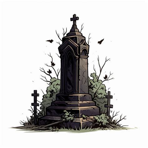 Gravestone Clipart: 4K & Vector in Chiaroscuro Art Style – IMAGELLA