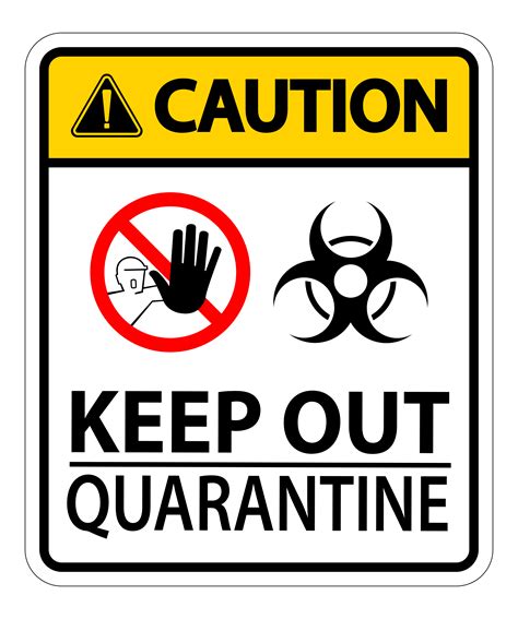 Caution Keep Out Quarantine Sign 1212978 Vector Art at Vecteezy