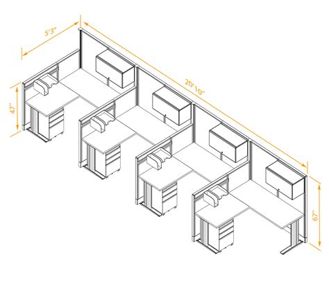 Office Cubicles Non Powered - Cubicle Desk L Shaped with Storage 4pack ...