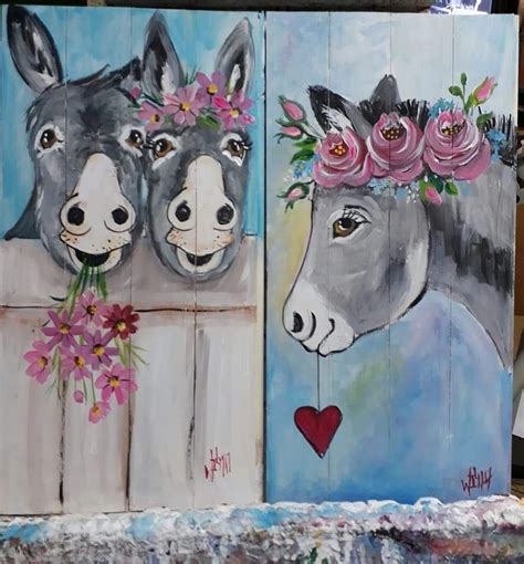 Friendly donkeys by artist Wilma Potgieter on fb | Animal paintings ...