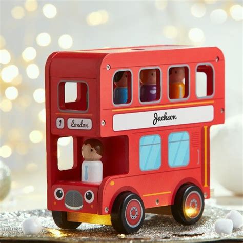 Personalised London Bus Wooden Toy | Kids wooden toys, Baby nursery neutral, Wooden toys