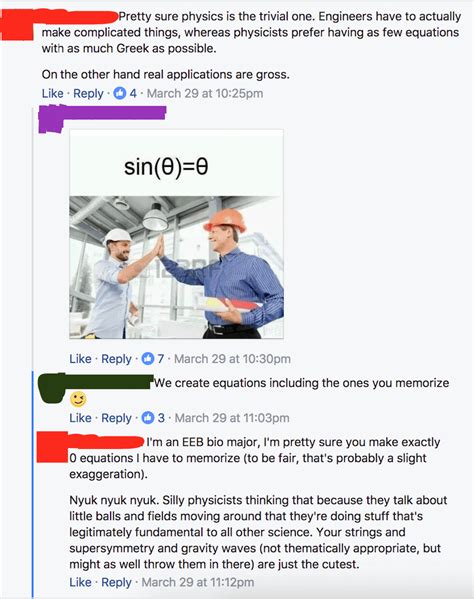 seen during a meme war about physics vs. engineering : r/iamverysmart