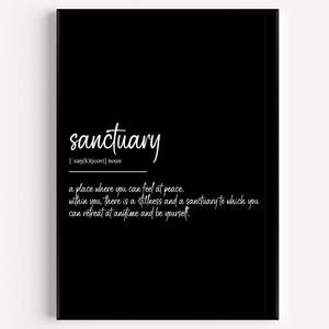 Sanctuary Definition Print - Etsy