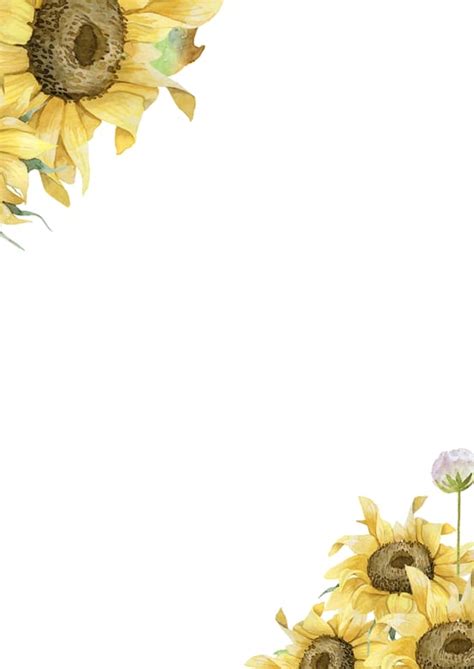 Sunflower-inspired Fashion Border With A Bright Light Touch Page Border Background Word Template ...