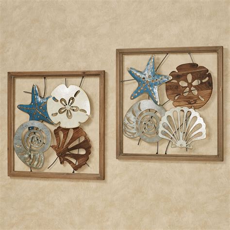 Coastal Medley Seashell Framed Openwork Wall Art Set