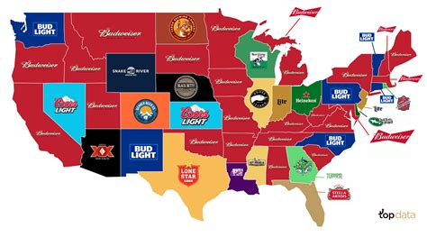 The Most Popular Beer Brands In Every State, Mapped - Vivid Maps