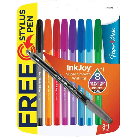 Paper Mate InkJoy 100 Ink Pens, Assorted Colors, 8pk +1 - Walmart.com - Walmart.com