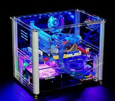 Custom clear perspex computer case transparent lucite computer box