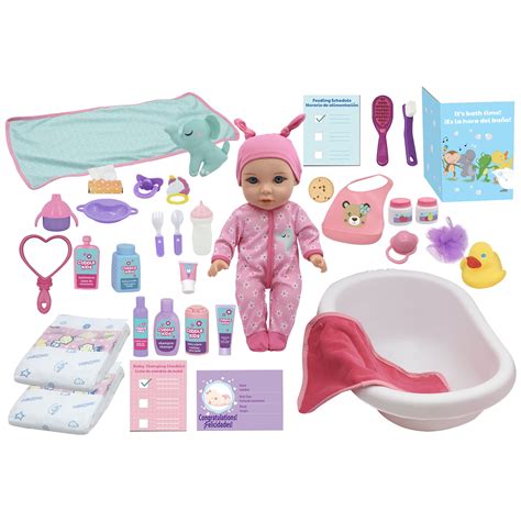 Little Darlings Baby Doll Feed & Care Deluxe Playset W / 15In Baby Doll ...