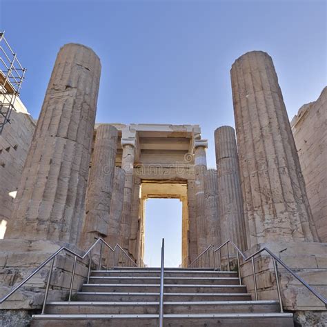 Propylaea, the Monumental Entrance of Acropolis, Greece Stock Photo - Image of classical, greek ...