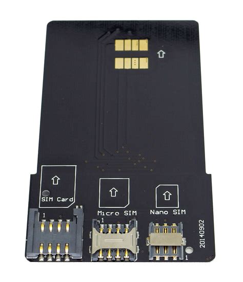 Professional SIM card adapter (plug-in, micro, nano SIM to full-size) | sim-adapter-pcb