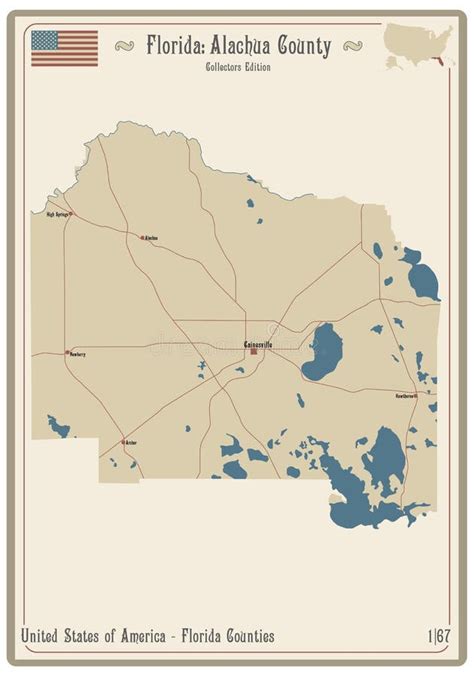 Map of Alachua County in Florida Stock Vector - Illustration of american, play: 231829443