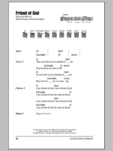 Friend Of God by Israel Houghton - Guitar Chords/Lyrics - Guitar Instructor